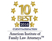10 Best 2016, Client Satisfaction, American Institute of Family Law Attorneys